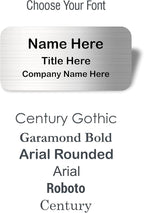 Awards4U Custom Name Tag - Personalized Metal Name Badge with Magnet Backing - Silver, 3"x1.5" - No Logo