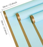 NESCCI 20 Sheet Flower Wrapping Paper - Waterproof Floral Bouquet Wrapping Paper, Florist Supplies Packaging Paper for Wedding Birthday Gift DIY (Light blue)