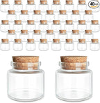 JIUYUE 40 pcs 20 ml Glass Bottle with Cork,Small Craft Jars(0.67 oz-1.45x1.57 inch)