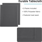 Hiasan 2 Pieces Rectangle Tablecloth - Waterproof and Spillproof Dining Room Washable Polyester Table Cloth for Dining Room, 54 x 80 Inch, Grey