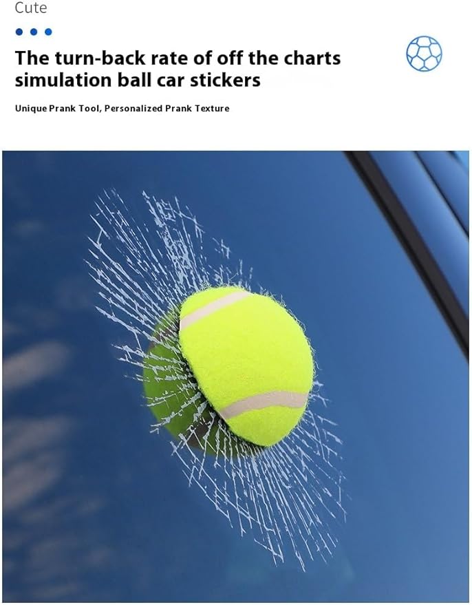 Car 3D elf Ball car Sticker, car Window Funny Creative Decorative Sticker(18cmx18cmx3cm) (Basketball)