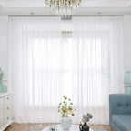 Window White Sheer Curtains 60 Inches Width 95 Inches Long 2 Panels Sheer Curtains Clear Curtains Basic Rod Pocket Panel for Home/Living Room/Bedroom/Kids Room