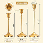 Candlestick Holders Gold Taper Candle Holders 3 pcs Candle Sticks Holders for Home Decor Table Centerpiece Wedding Housewarming Festival