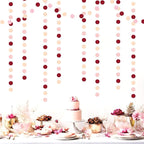 Burgundy Pink Peach Party-Decorations Paper-Garland - 52ft Rose Gold Glitter Streamers Banner,Birthday Princess Baby Bridal Shower Wedding Hanging Supplies Decor Hugfond