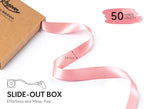 Pink Satin Ribbon 7/8 Inch x 50 Yards Double-Faced Polyester Ribbons for Flower Bouquet Gift Wrapping Party Decor Wedding Invitation DIY Craft