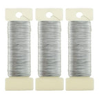 HAHIYO 26Gauge Silver 3 Rolls Total 115 Yards(345 Feet) Metal Floral Wire Flexible Paddle Wire for Crafts Christmas Wreaths Tree Flower Arrangement Bouquet Wrapping Wedding DIY