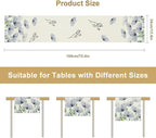 Watercolor Poppy Floral Table Runner, Abstract Seasonal Spring Summer Blue Purple Flower Kitchen Dinning Table Runner for Indoor Outdoor Home Wedding Party Holiday, 13x90 Inch