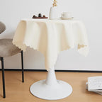 Small Square Beige Tablecloth 36 x 36 Inch Polyester Fabric Washable Table Cover Decorative Wrinkle Resistant Solid Color Table Cloth for Dining Party Wedding Camping