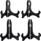 Tatuo 4 Packs Wooden Display Stand Decorative Plate Stands for Display Picture Frame Holder Easels