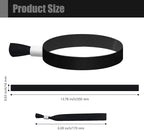 Green-Power America 100 Pcs Cloth Event Wristbands, Event Wristbands, Colored Wrist Bands for Events, for Lightweight Concert Wrist Strap for Activities, Party Bracelets for Events (Color : Black)