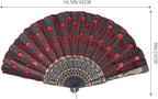QIRMIZI 30 Pack Fabric Folding Handheld Fans, Perfect for Weddings, Parties, and Dancing,Red