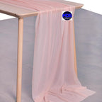 MDS Halloween Chiffon Table Runner - 1 Pack, 29 x 170 Inches, 14ft Each - Sheer Spooky Table Runners for Haunted House Parties, Trick-or-Treat Tables, Witchy Décor, Wedding & Events - Dusty Rose