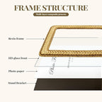 Cuspin 4x6 Gold Picture Frame, Ornate Decorative Rattan Resin Photo Frame, Gold Frames Braided Design for Tabletop Display or Wall Hanging, Elegant Home Decor