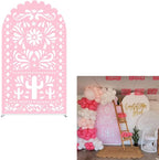 Arch Backdrop Cover Pink Mexican Fiesta Party Decorations Arch Stand Spandex Cover Girls Bloom Birthday Parties Wedding Baptism Baby Shower Decors (3.3x6.5ft Cover,G3767)