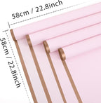 NESCCI 20 Sheets Pastel Pink Floral Bouquet Wrapping Paper - Waterproof, 22.8x22.8 inches, Perfect for Wedding, Birthday, Valentine's Day & More
