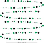 46 Ft Black Green Party Decorations Polka Dots Garlands Green and Black White Hanging Paper Circle Dots Streamer for Birthday Graduation Wedding Baby Shower Soccer Video Game Party Decoration Supplies
