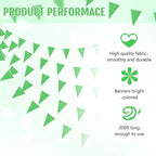 Tatuo 200 Feet Solid Pennant Banners Flags String Triangle Hanging DIY Bunting Flags Party Decorations for Grand Opening Party Banners for Kids Birthday, Shops (Green)