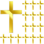 Blulu 16 Pieces Baptism Cake Toppers Crossing Cupcake Toppers Gold Mirror Acrylic Cake Picks Baptism Decor Christian Decorations(Classic Style)