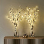 Fudios Branch Lights Battery Operated with Timer 32IN 100 LED, Fake Willow Branches with Fairy Lights for Vase, Lighted Twig Tree Branches Indoor Outdoor Christmas Party Home Decor 2 Set