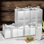 COTOPHER Small Gift Boxes 10 Pack 6x6x4 inches Silver Gift Boxes with Lids for Gifts, Crafting, Wedding Party Favor, Cupcake Box, Candy, Bridesmaids Proposal Box