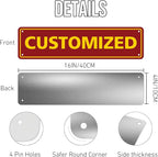 Custom Signs Outdoor Metal - 16 x 4 Personalized Aluminum Rust-Proof Entrance Hazard Intersection Parking Street Signs，Decorative Sign