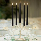 36-Pack 10-Inch Black Taper Candles - Drip-Free Unscented, Long Burning for Dinner Parties, Halloween, Home Decor, Spells & Rituals, Meditation, Prayer (25.4 cm)