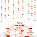 Pink-Brown Peach Party-Decorations Streamers Garland - 52ft Boho Fall Groovy Hanging Paper Banner,Baby Bridal Shower Wedding Autumn Neutral Birthday Room Home Thanksgiving Day Halloween Decor Hugfond