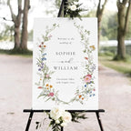 Wildflowers Floral Welcome Sign Template - Wedding Welcome Sign