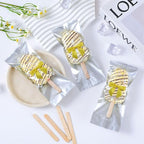 2.5" Hgzgch Yellow Satin Ribbon Bow for Gift Wrapping, Premade Bows for Crafts, Cake, Party Favors, Handmade Bows with Double-Sided Tape, Self Adhesive Gift Bows for Presents, Treats - 50pcs