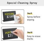 PigPotParty 12 Pcs Food Labels for Party Buffet w/Cleaning Spray, 4"x3" Mini Chalkboard Signs for Food Display, Table Place Cards - Name Tags- Small Chalk Board Signs, w/ 2 Markers