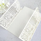 MillaSaw Glitter Ivory Invitation Card For Marriage Birthday House Warming Invitation Kits (IVORY GLTTER, 4.9"x7.1")