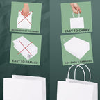 METRONIC White Paper Gift Bags with Handles, 5.25x3.75x8 inches, 1000 Pcs