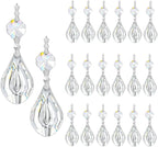 20pcs 38mm Crystal Loquat Shape Chandelier Replacement,Hanging Clear Glass Crystals for Chandelier,Crystal Prisms Beads for Wedding Home Decoration