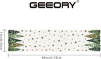 GEEORY Christmas Table Runner 13x60 Inch, Xmas Tees Snowflakes Holiday Decorative Farmhouse Table Decoration for Kitchen Dinning, Indoor Outdoor Dinner Party Decor (Light Green) GT166-60