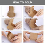 Sdootjewelry Mini Cardboard Boxes, 2.16"x 2.16" x 0.98" Mini Boxes, Jewelry Boxes Packaging 100 Packs, Brown Kraft Boxes for Ring Earrings