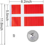 Denmark Flag Danish Flags, Small Mini Danish Desk Flag, Used for Table Office Classroom Home Patriotic Events Decorations
