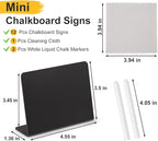 12 Pcs 4"x3" Mini Chalkboard Signs for Food, Reusable PVC Food Labels, Reserved Table Signs for Party Buffet, Birthdays, Bakery, Weddings Table Numbers, Buffet Display, Place Cards, Name Tag
