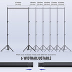 Backdrop Stand Kit - 6 Widths, 10x7.5ft Adjustable Background Stand for Parties & Studio Photography