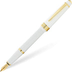 Cross Bailey Light Refillable Fountain Presented in a Everyday Gift Box - Medium Point, Black Ink, Polished White