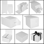 COTOPHER Small Gift Boxes 10 Pack 6x6x4 inches White Gift Boxes with Lids for Gifts, Crafting, Wedding Party Favor, Cupcake Box, Candy, Bridesmaids Proposal Box