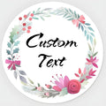 Custom Stickers for Weddings, Birthdays & Businesses - Personalized Labels with Your Logo - Waterproof, Fade and Heat Resistant - Pack of 100-1000 (Wreath U, 4 Inch)