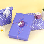 WRAPAHOLIC Reversible Wrapping Paper - Mini Roll - 17 Inch X 33 Feet - Light Purple and Polka Dot Design for Birthday, Holiday, Wedding, Baby Shower