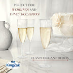 Lillian Tablesettings 96 Count Premium Champagne Flutes 6 oz. Clear Hard Plastic 1-Piece Disposable Glasses, Value Box