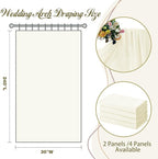 SiinvdaBZX 4 Panels Wedding Arch Draping Fabric 30" x 20Ft Ivory Sheer Chiffon Fabric Outdoor Extra Long Decorative Drapery Fabric for Party Ceremony Ceiling Curtain Backdrop