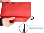 HUAPRINT Gift Bags with Handles,7.48×3.54×7.9 inches,Party Favor Bags with Bow Ribbon,12Pcs Red Paper Bags for Birthday Wedding Bridesmaid Holiday Valentine's Day