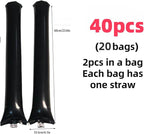 40pcs Round headTeam Spirit Boom Sticks Thunder Sticks Cheering Sticks Team Spirit Plastic Cheerleading Spirit Stick Clapper Inflatable Noise Maker Sports Supply (Black)