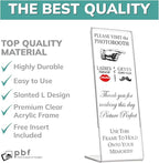 pbf PHOTO BOOTH FRAMES 2x6 Acrylic Sign Holder | 2 x 6 Vertical Stand Up Slanted Sign Holder | Acrylic Stands for Display | Clear Picture Frame, Menu Table Top Stand, Plastic Flyer Holder (100-Pack)