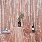 Eternal Beauty Rose Gold Sequin Backdrop, 6x6 Ft Glitter Background Curtains for Shimmer Photography Party Wedding Birthday Back Drop Decor
