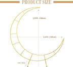 5.9 Feet Moon Shaped Wedding Arch Backdrop Stand Gold Frame for Festival Decorations Easy Assembly Rustproof Reusable Iron Material Ideal for Wedding Venue and Party Balloon Arch Display