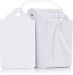 Uniclife 200 Pcs Price Tags 1.8 Inch Writable Price Labels White Price Display Tag for Pricing Clothing Jewelry Gifts Blank Hang Tag Merchandise White Marking Tags with Strings, 1.8" x 1.05"